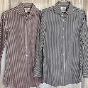 Charles Tyrwhitt Lot of 2 Super Slim Button Down Dress Shirts - 15.5x33